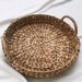 Boho Tray, Straw serving tray, Woven Tray with Handle, Tray for Coffee Table, Tray for decor, Hand woven basket, Round natural tray, Platter