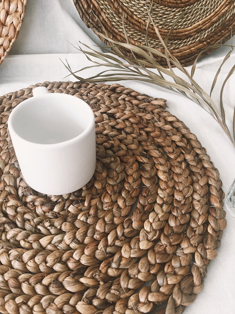 Braided Natural Placemats Bohemian Natural Placemats Table Etsy