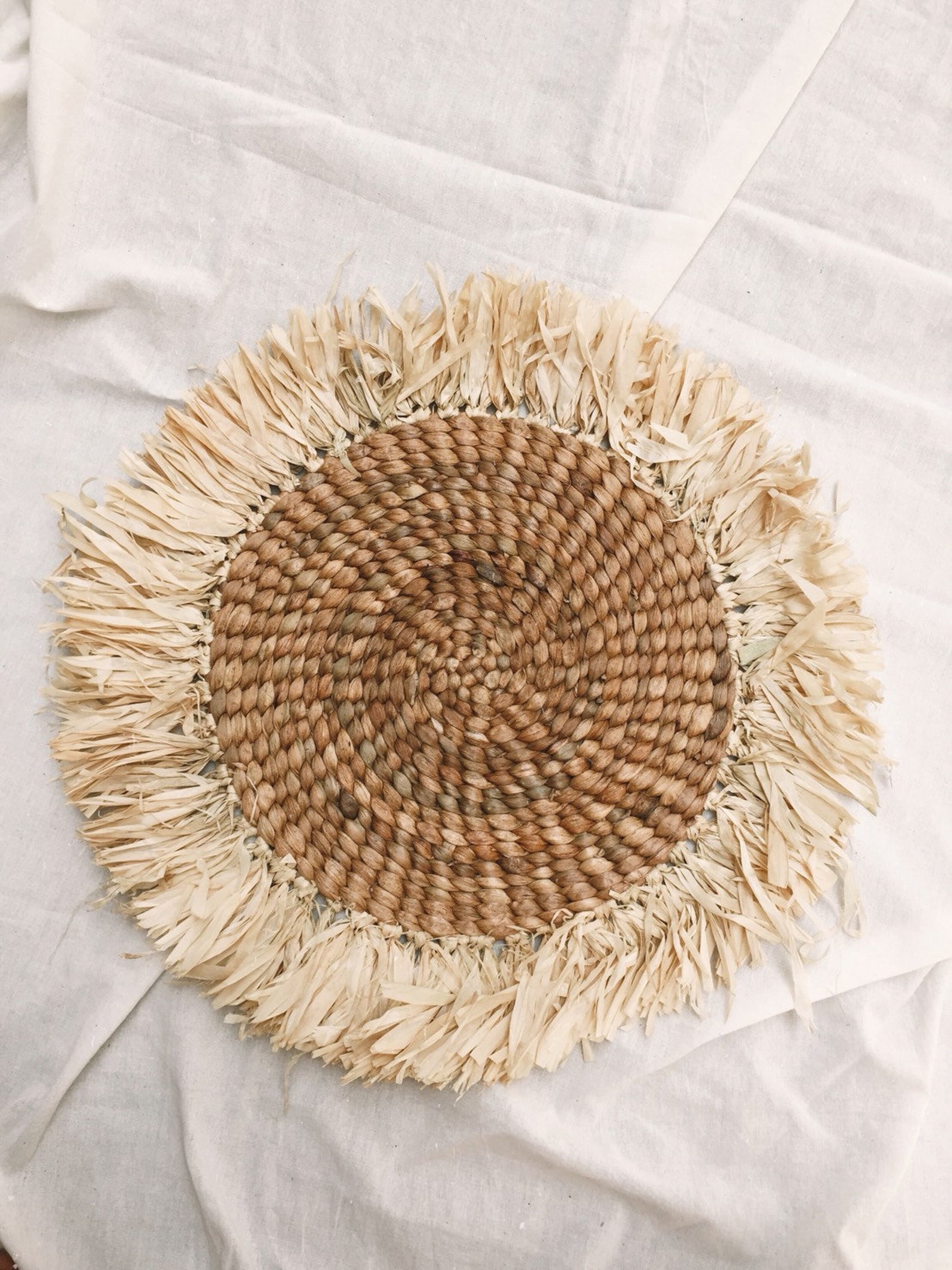 Boho Placemats Natural Placemats Vintage Woven Braided Etsy