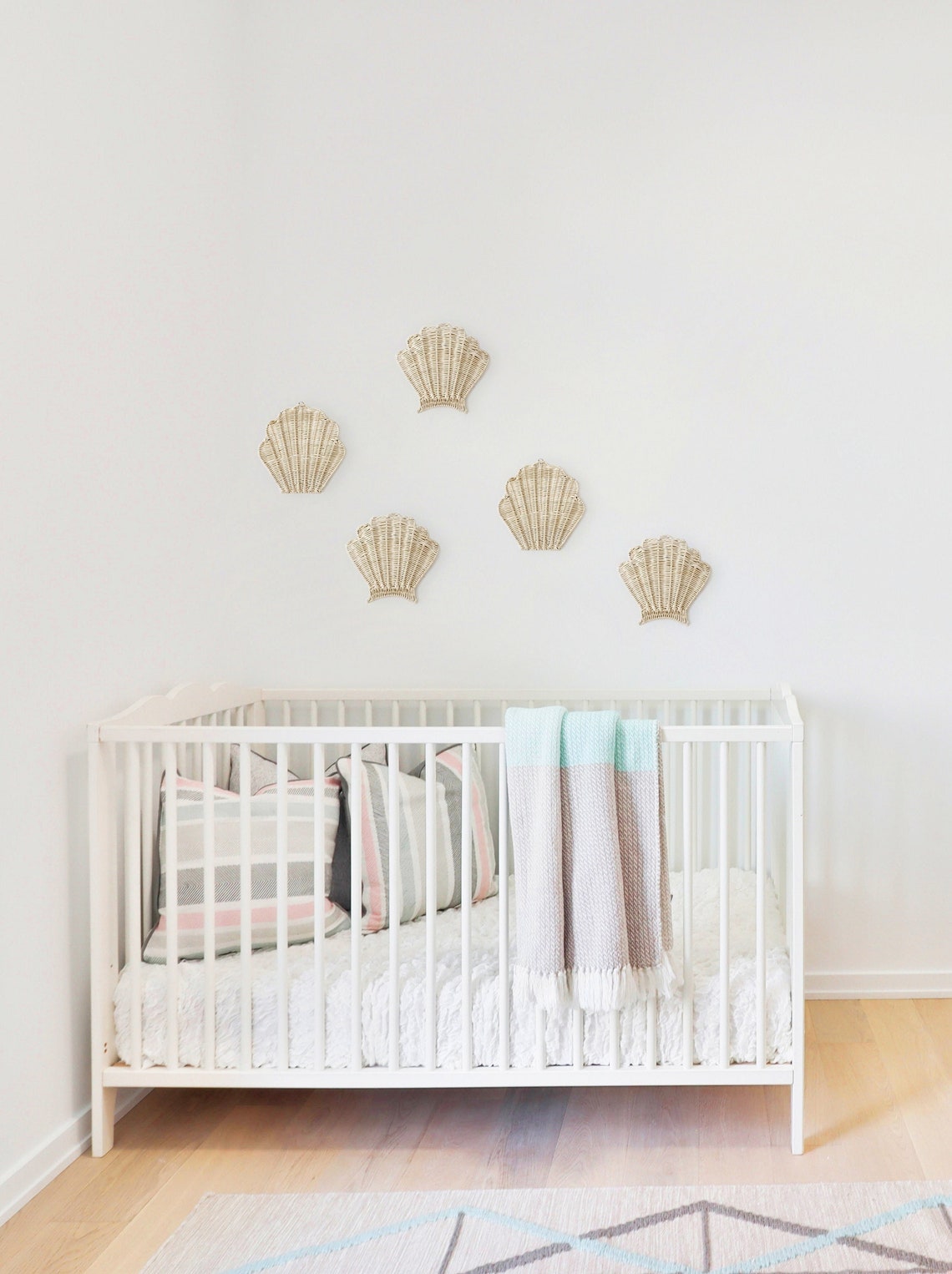 Decorative Rattan Shell Set of 2 Shell Rattan Decoration, Shelf Decoration, Rattan Nursery ...