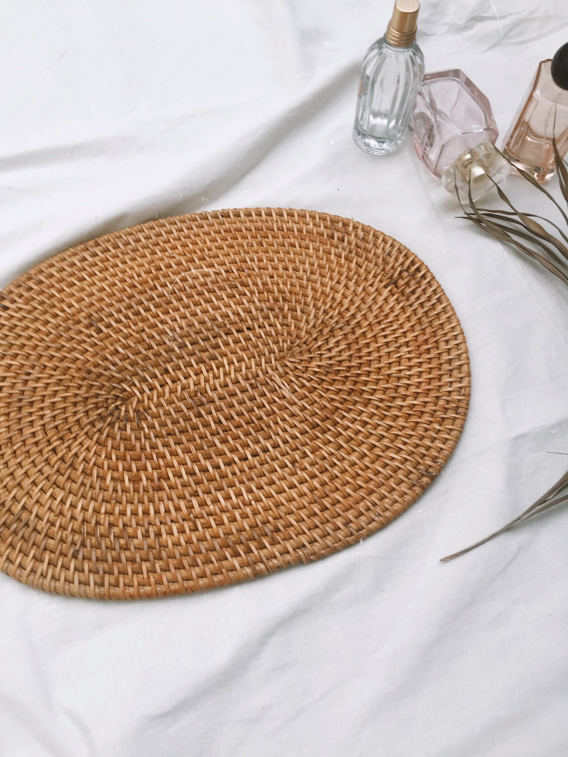 Oval Rattan Placemats Natural Color Placemats Dining Table Etsy