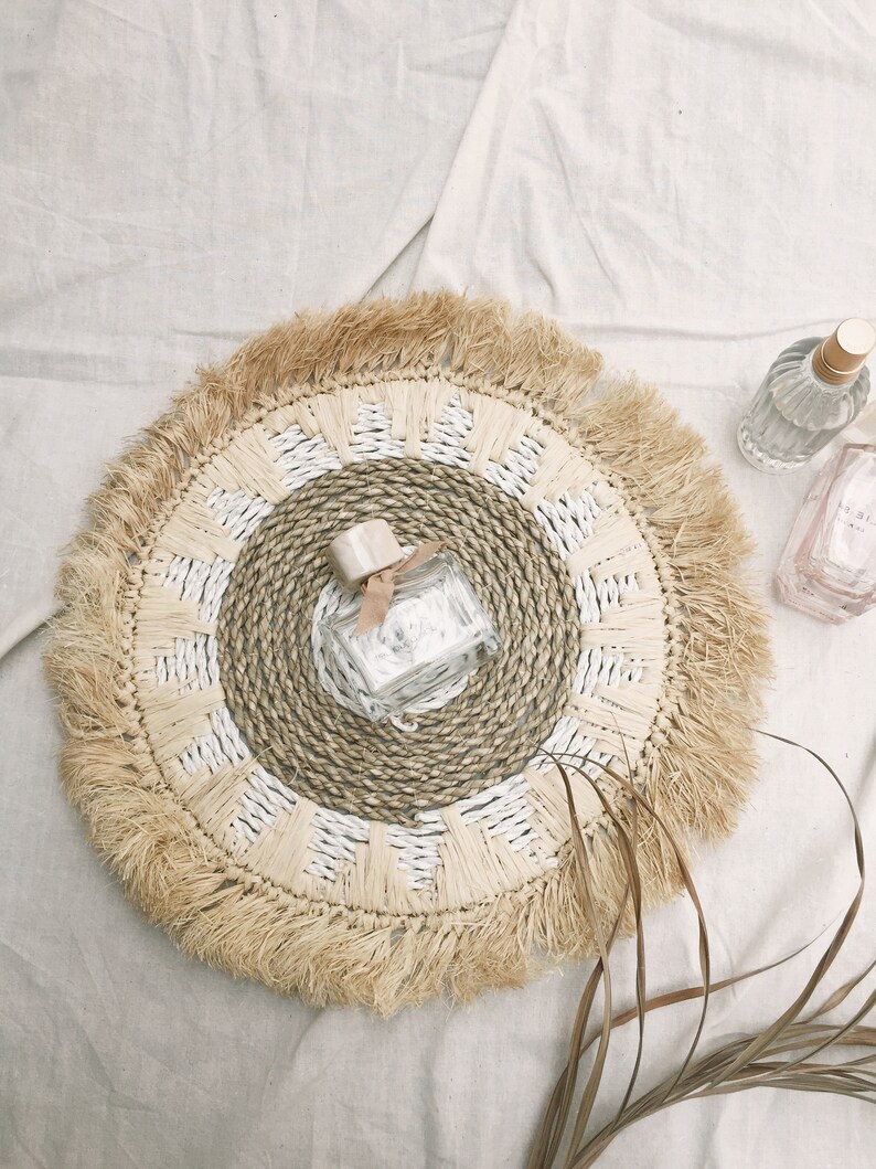 Natural Placemats Fringe Hanging Wall Natural Decor Fringe Etsy