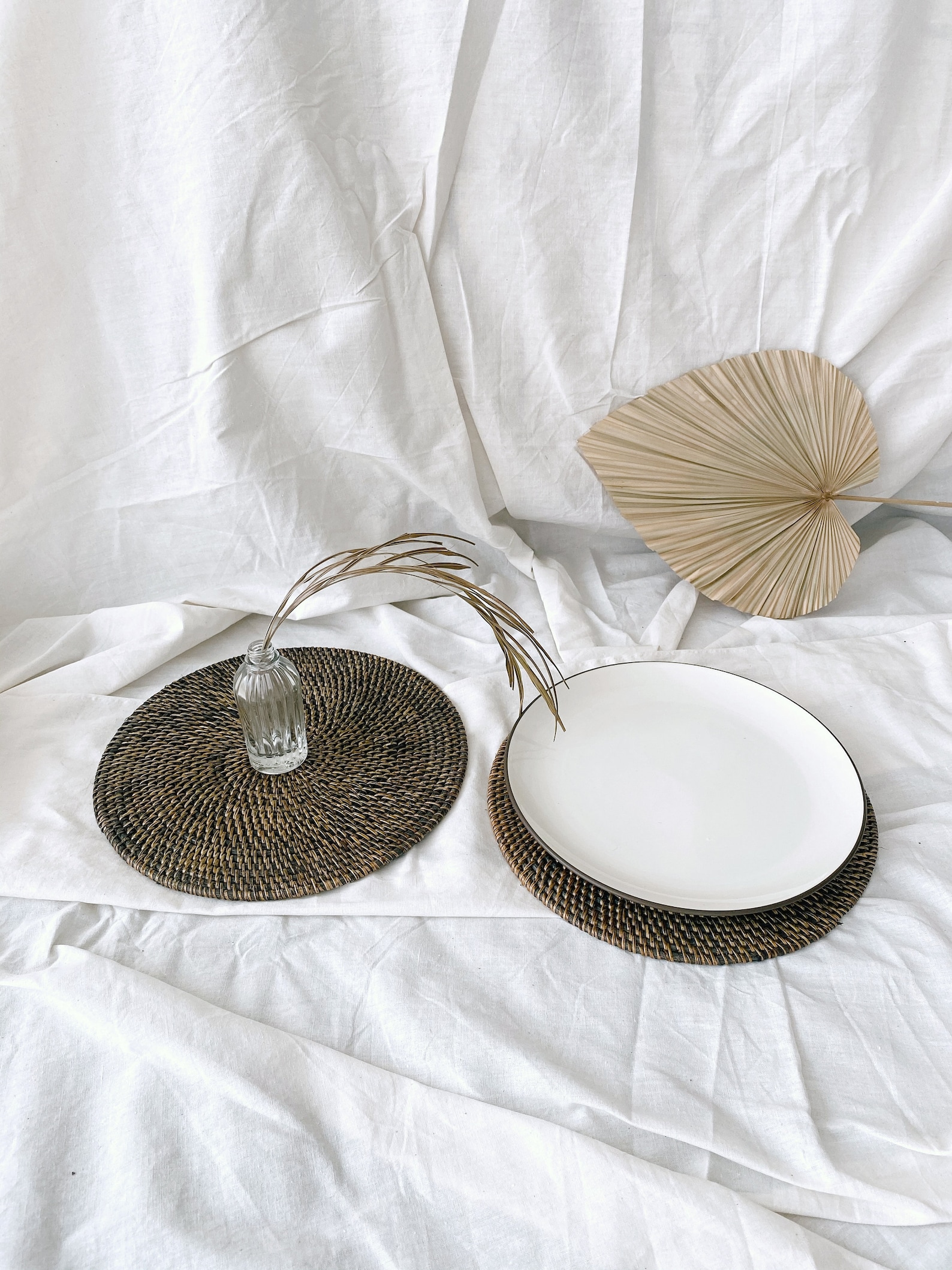 Donkerbruine rotan placemats rotan placemats voor ronde tafel Etsy