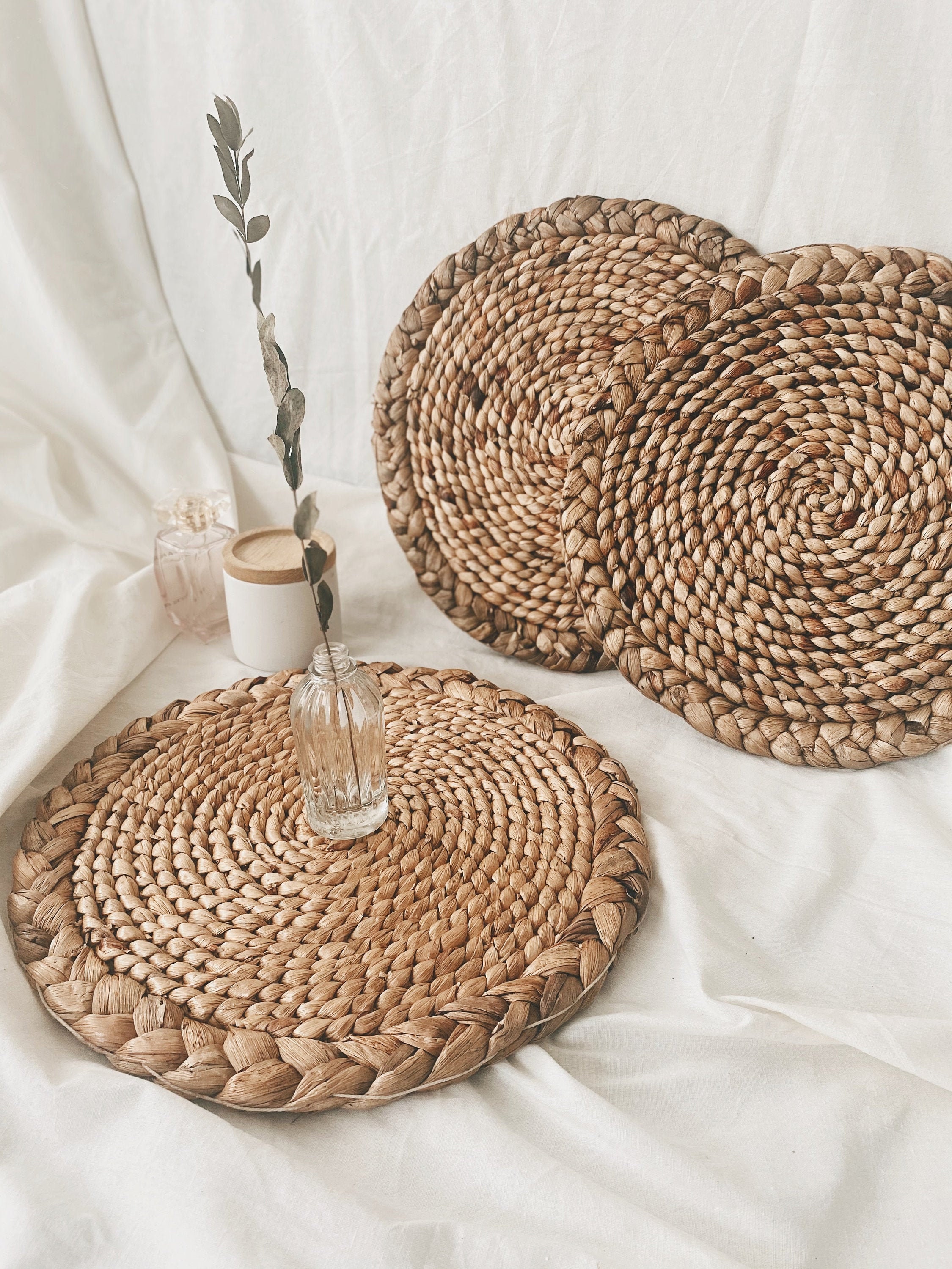 Natural Raffia Placemats, Boho Placemats, Fringe Placemats, Raffia  Placemats & Table Charger,placemats for Round Table,handwoven Raffia Mats 