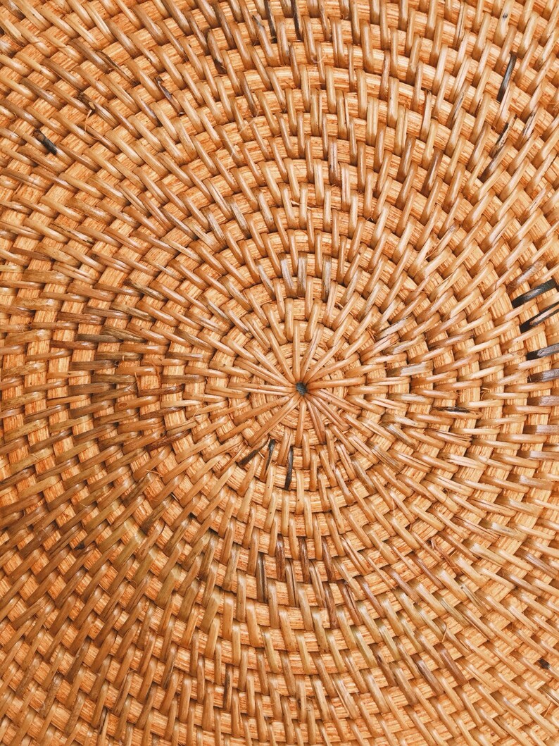 Honey Round Rattan Placemats Honey Natural Color Placemats Etsy