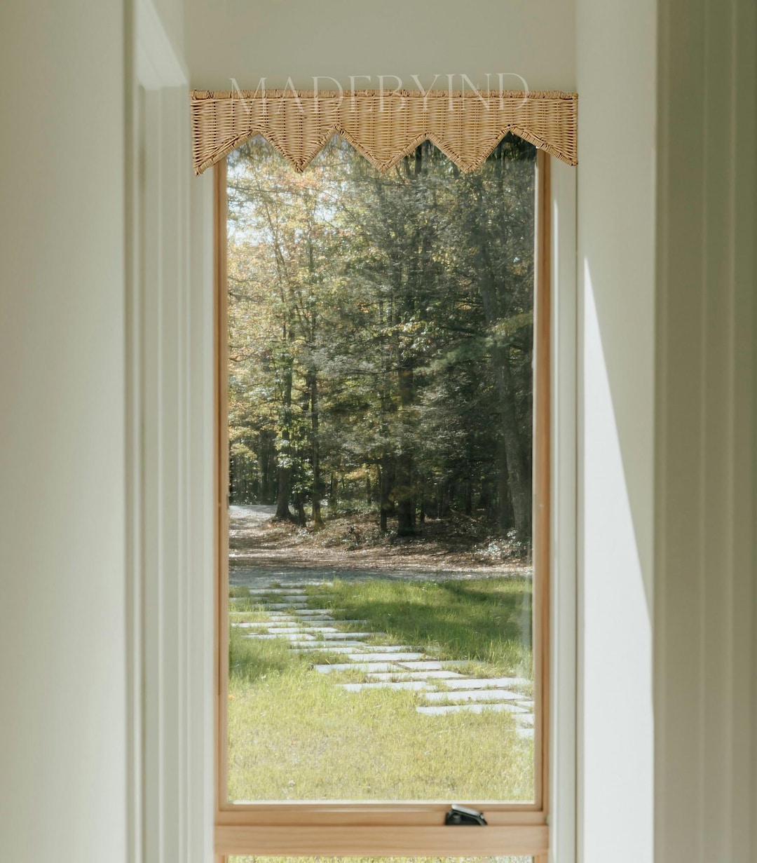 Zig Zag Rattan Window Pelmet, Window Wicker Pelmet, Rattan Valance Made ...
