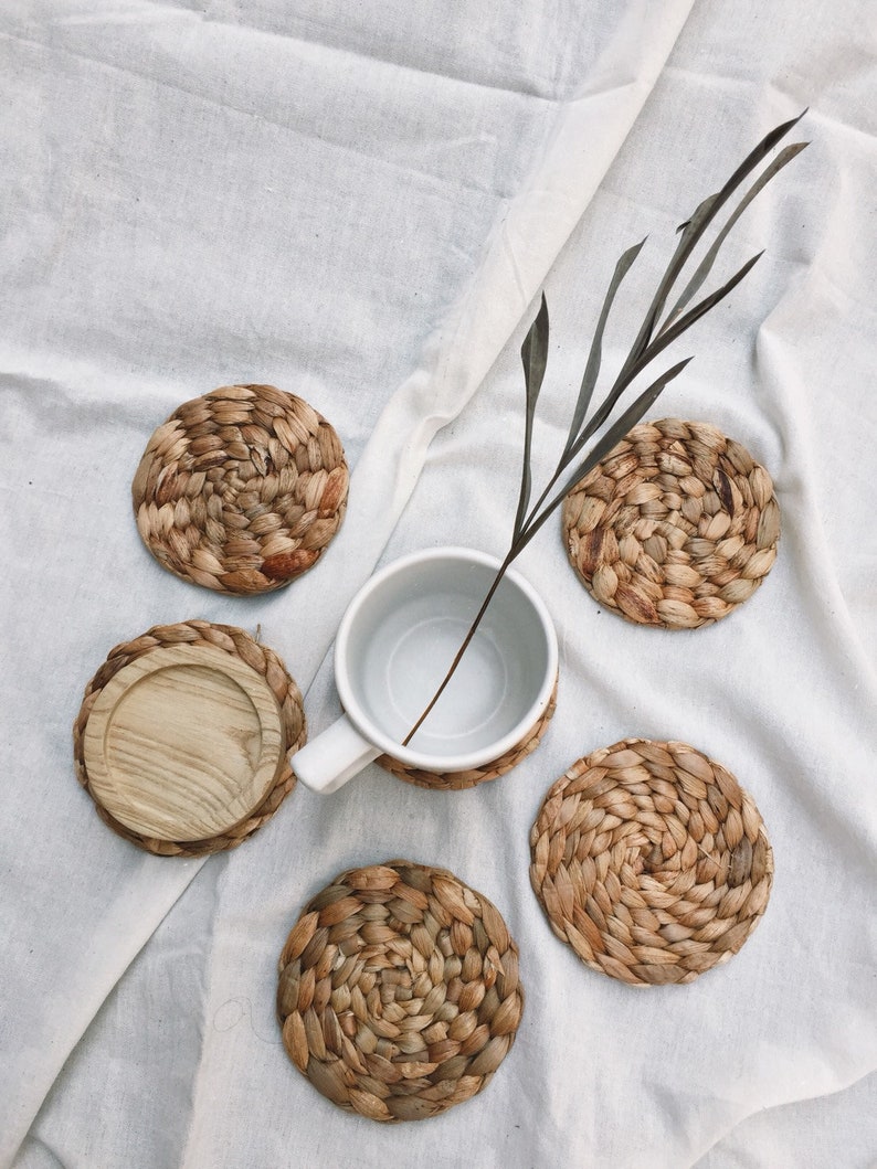 Boho Placemats Natural Placemats Vintage Woven Braided Etsy