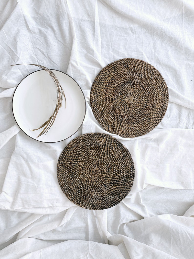 Dark Brown Rattan Placemats Rattan Placemats for Round Table Etsy Canada