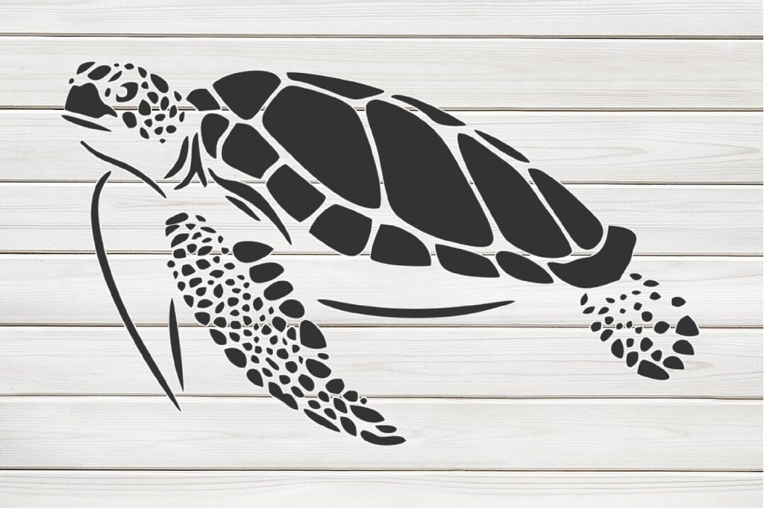 Giant Sea Turtle Stencil Model Template Design Print, Digital Download