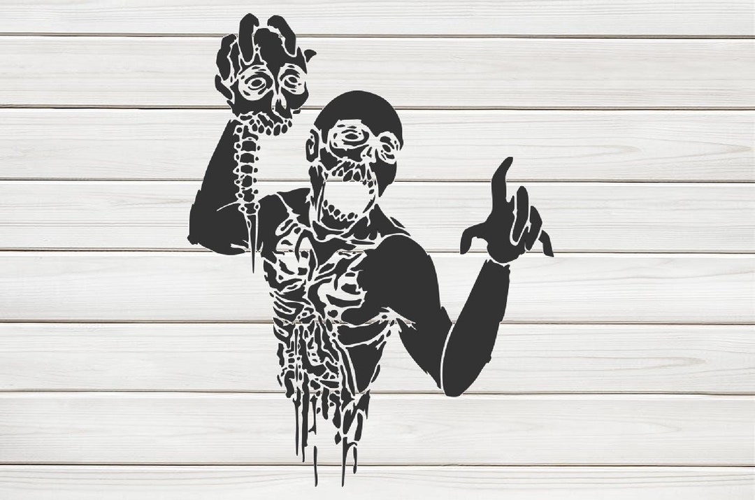 Scary Zombie Living Dead Stencil Model Image Design Print - Etsy