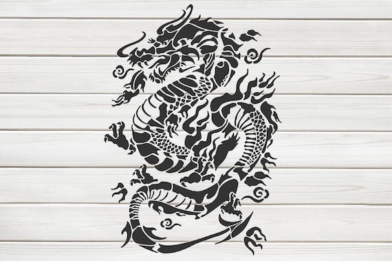 Majestic Chinese Dragon Stencil Model Design Print, Digital Download  Clipart Graphic for Dyi Craft Wall Furniture Deco , SVG, PNG, DXF - Etsy  Denmark