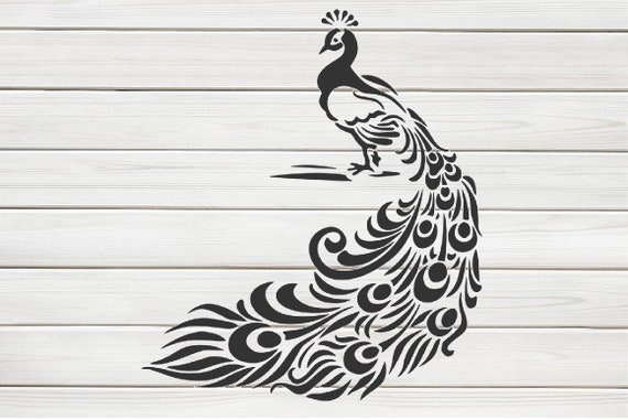 Beautiful Peacock Stencil Model Template Design Print Digital | Etsy