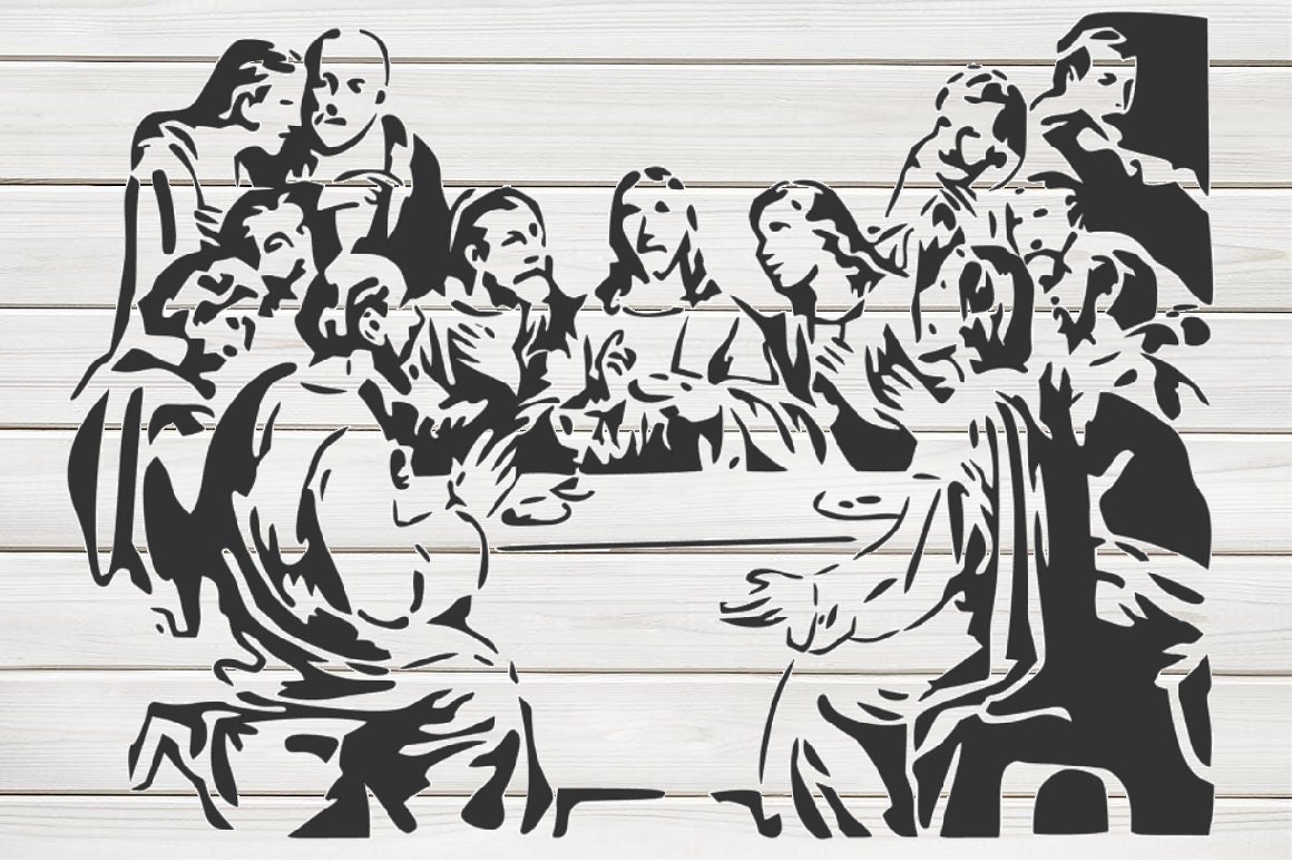 Jesus Last Supper Stencil Model Template Design Print Digital Etsy Jesus Last Supper Stencil Model Template Design Print Digital Etsy