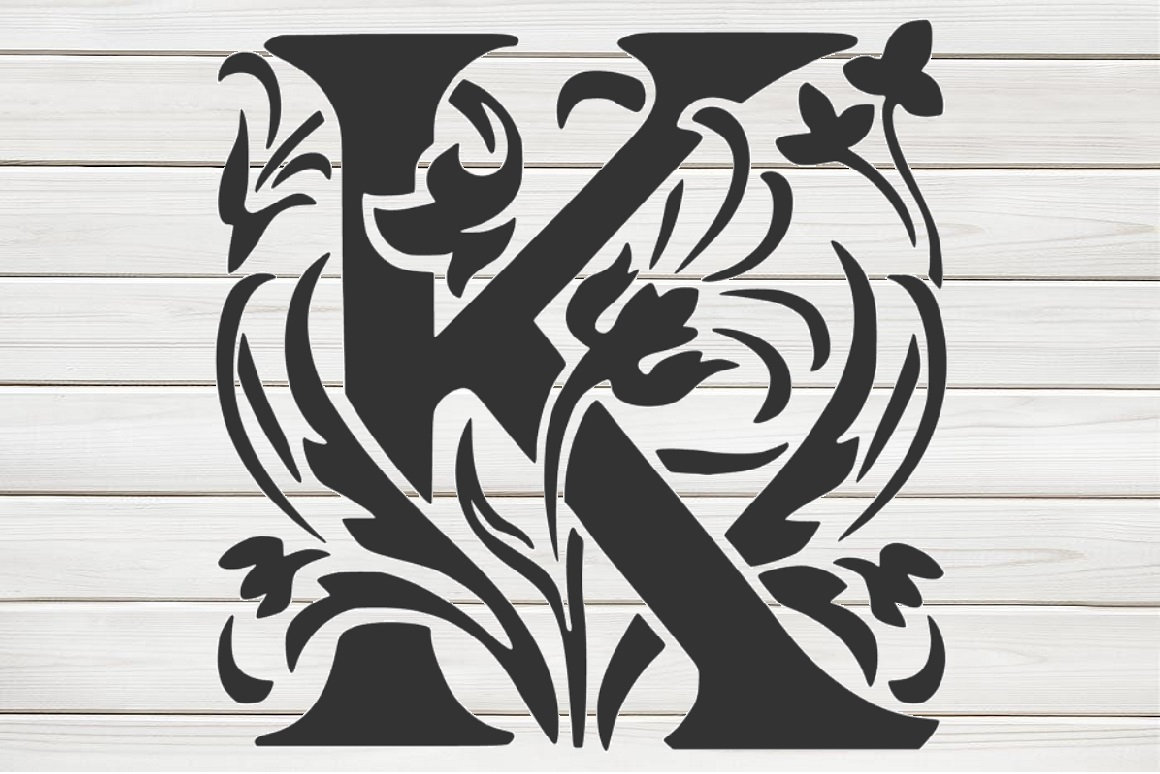 Initial Letter K Stencil Model Image design print Digital - Etsy España