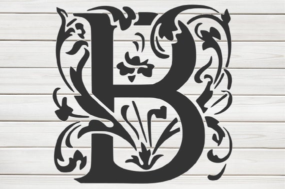 Initial Letter B Stencil Model Image Design Print Digital - Etsy
