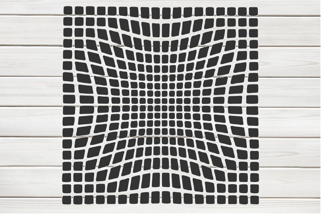 Concave Optical Illusion Stencil Model Image Design Print Digital