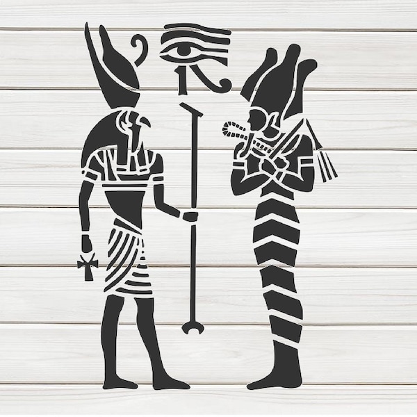 Dieux égyptiens Horus pochoir modèle modèle impression, téléchargement numérique ClipArt graphique pour Dyi artisanat mur meubles déco, SVG, PNG, DXF