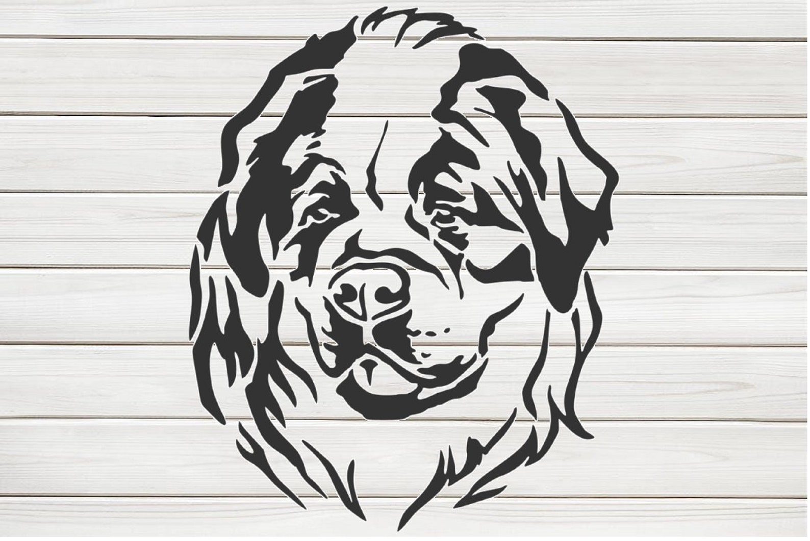Saint Bernard Dog Head Stencil Model Image design print Etsy