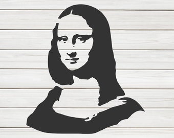 Mona Lisa Portrait Stencil Model Image design print Digital Download ClipArt Graphic Dyi craft furniture WallDeco Vector SVG PNG DXF