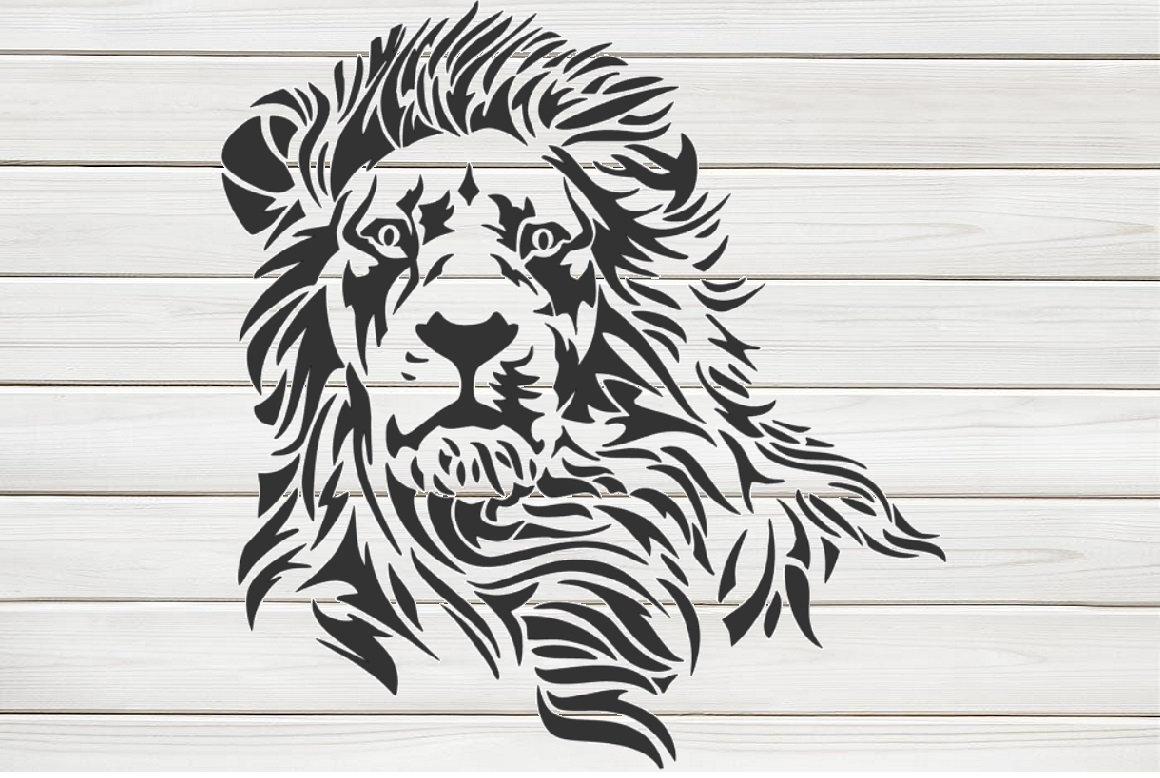 Lion King Majestic Mane Stencil Model Image design print | Etsy