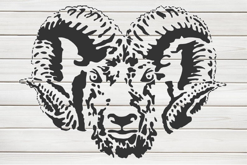 Male Goat Face Stencil Model Template Design Print Digital Etsy
