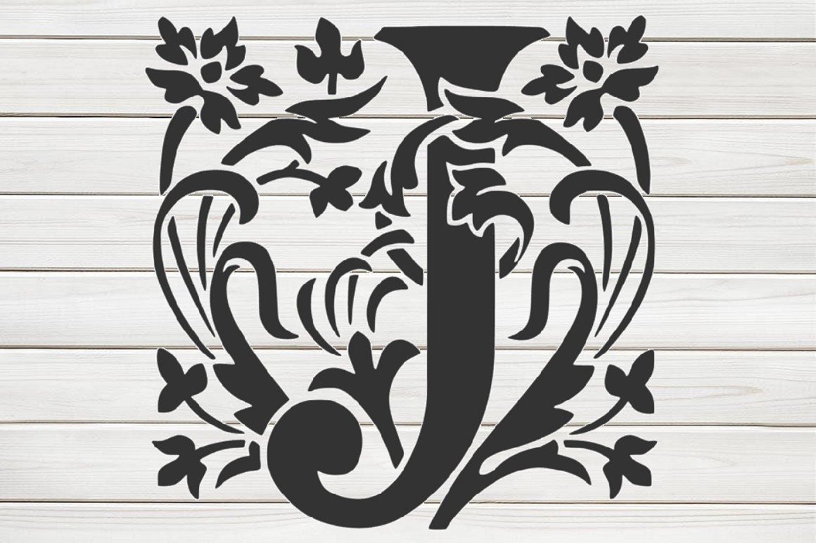 Initial Letter J Stencil Model Image Design Print Digital Etsy Australia