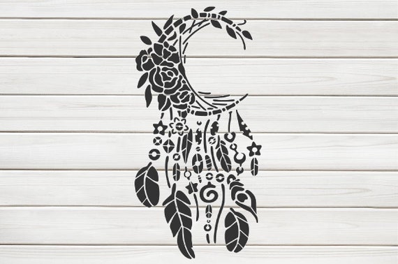 Flower Dream Catcher Stencil Model template design print | Etsy