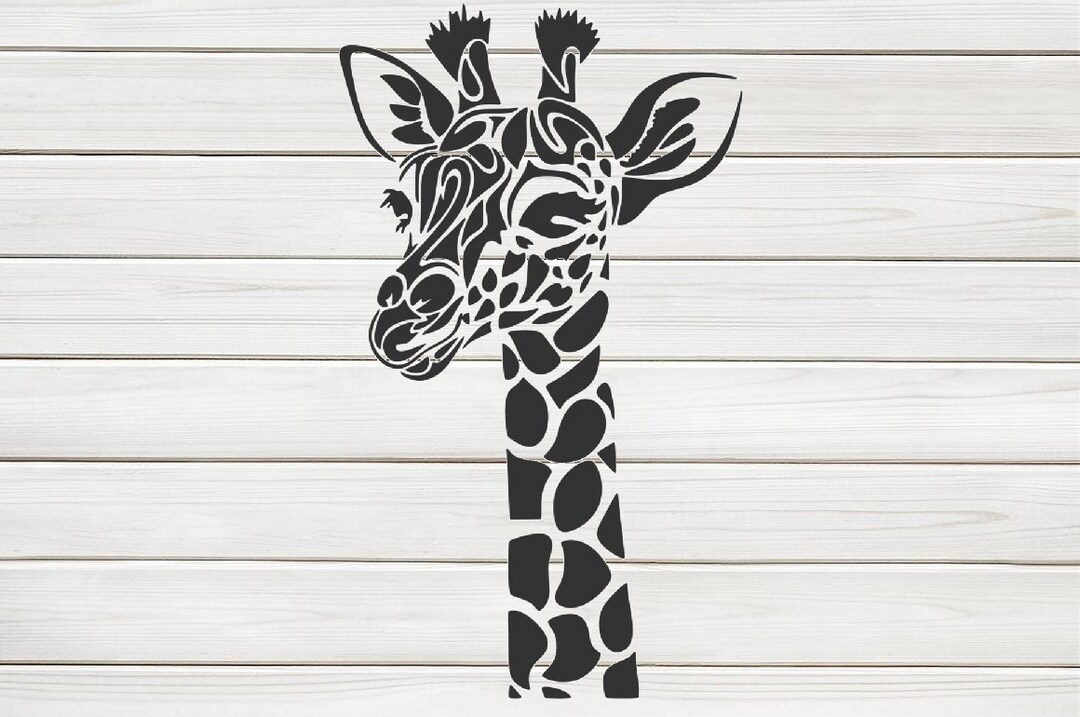 Beautiful Giraffe Stencil Model Template Design Print, Digital Download ...