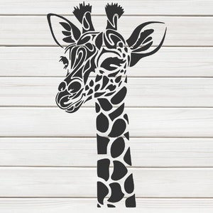 Beautiful Giraffe Stencil Model template design print, Digital Download ClipArt Graphic for Dyi craft wall furniture deco , SVG, PNG, DXF