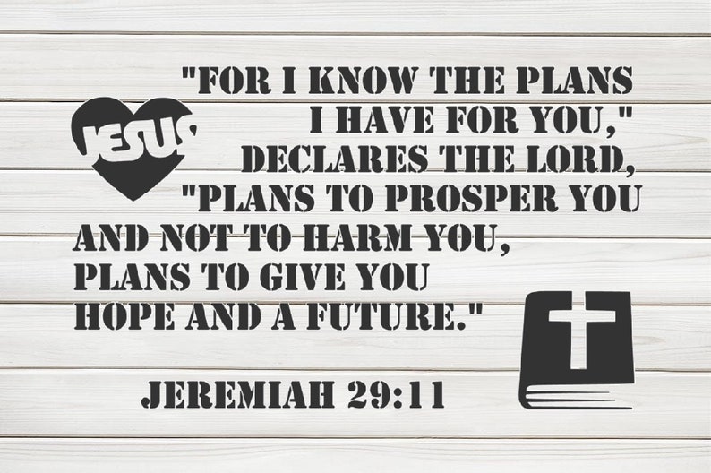 bible verse jeremiah 2911 stencil model image design print etsy
