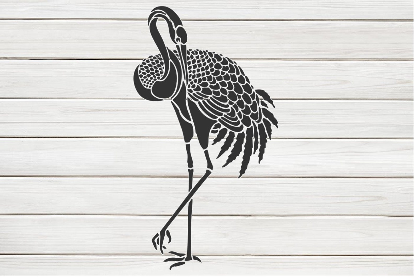 japanese heron bird 2 stencil model template design print etsy