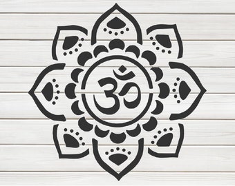 Hindu Om Aum Sign Symbol Stencil Model design print, Digital Download ClipArt Graphic for Dyi craft wall furniture deco , SVG, PNG, DXF