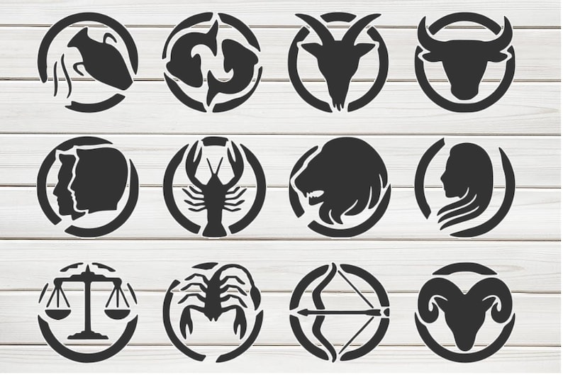 astrological zodiac sign stencil model image design print etsy