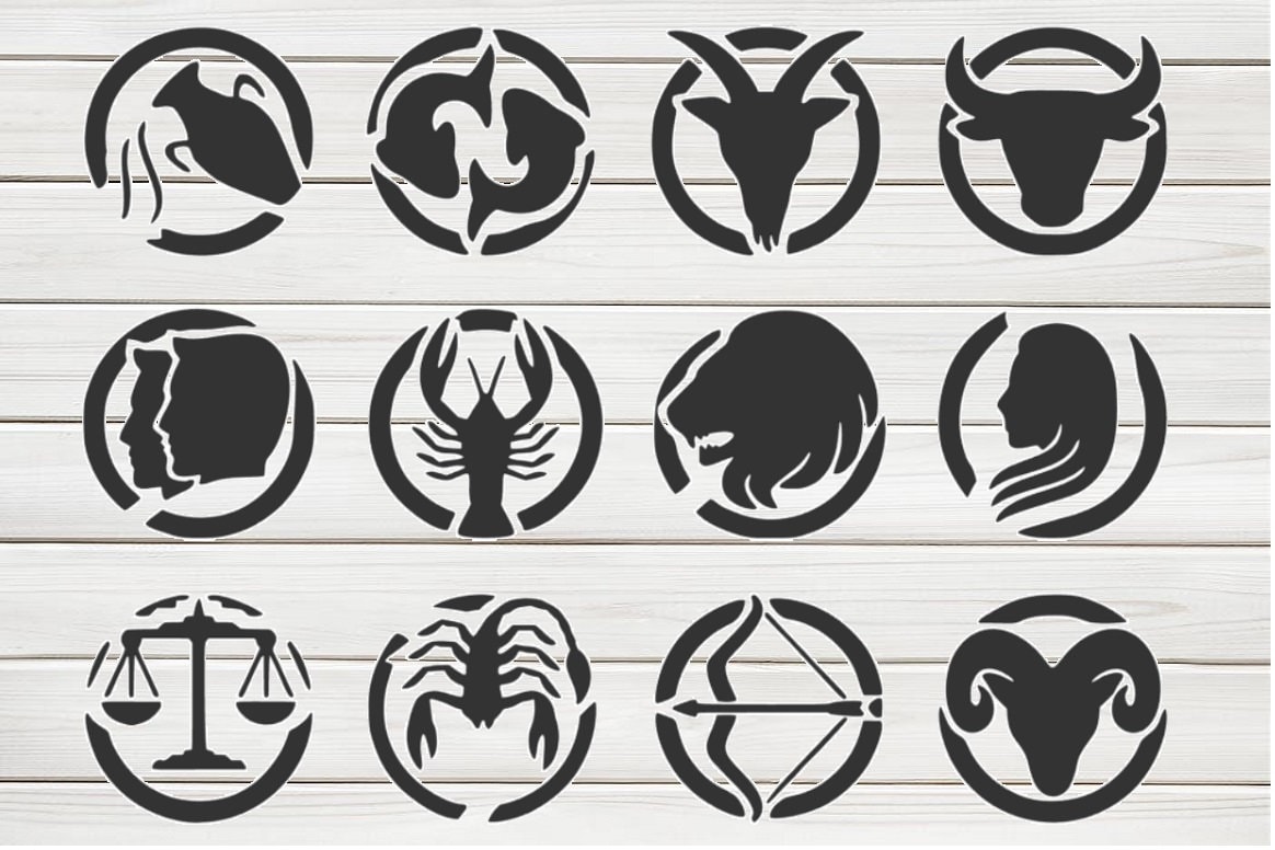 astrological zodiac sign stencil model image design print