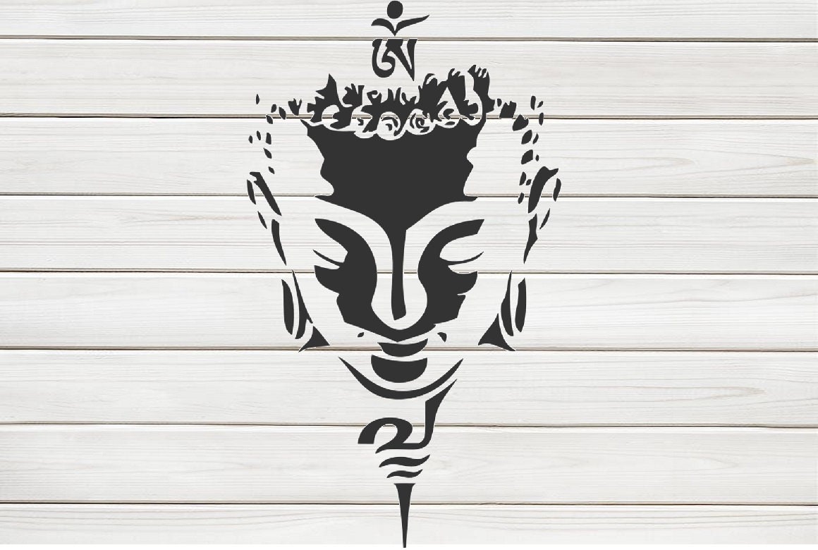 Zen Buddha Face Stencil Model Template design print Digital | Etsy