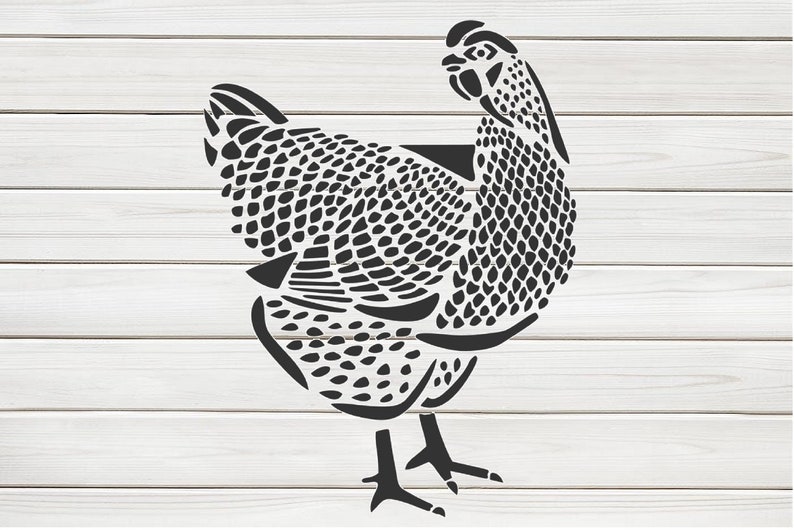 Chicken Hen Bird Stencil Model Image Design Print Digital Etsy
