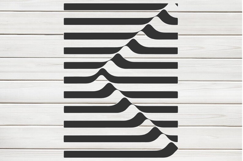 Wave Optical Illusion Stencil Model Image Design Print Digital - Etsy