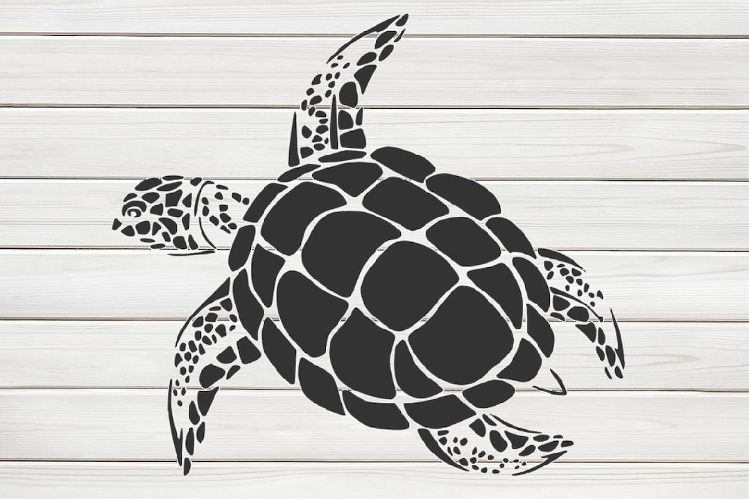 Giant Sea Turtle Stencil Model Template Design Print, Digital Download Clipart Graphic for Dyi