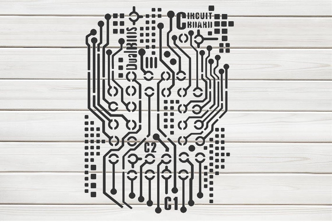Electronic Circuit Board Stencil Model Design Print Digital Etsy
