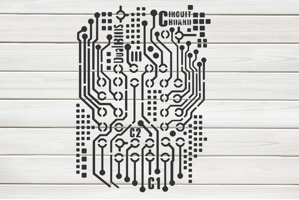 Electronic Circuit Board Stencil Model Design Print Digital Etsy