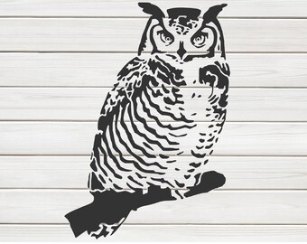 Beautiful Owl Bird Stencil Model Template Design Print, Digital Download  Clipart Graphic for Dyi Craft Wall Furniture Deco , SVG, PNG, DXF - Etsy