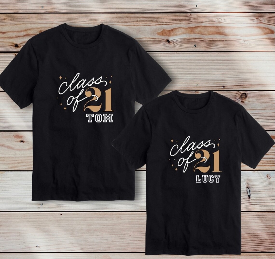 Personalised School Leavers TShirt Class Of 2021 Graduation Etsy