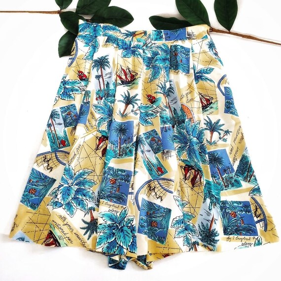 Vintage 80s Leslie Fay Tropical Resort Wear Shorts