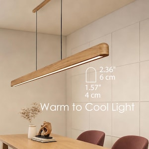 Long Smart linear pendant light for kitchen island and dining table: Handmade to order