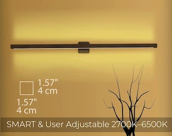 Aplique de pared LED de roble: Lámpara de tocador inteligente con WiFi y regulable