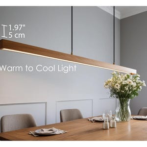 Long  linear pendant light for kitchen island and dining table: Adjustable Color Temperature, Custom-made
