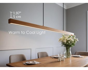 Long  linear pendant light for kitchen island and dining table: Adjustable Color Temperature, Custom-made