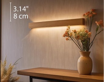 WiFi Oak LED   Dimmable Wall Lamp: Modern Rustic Linear Lighting