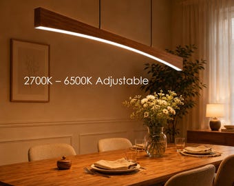 Long Unique suspended linear light fixture,  Oval  Suspension Chandelier  : custom-made, Smart, 2700K – 6500K Adjustable
