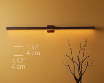 Smart LED Wall Sconce:User adjustable 2700-6700K, Dimmable Oak Vanity Light with WiFi